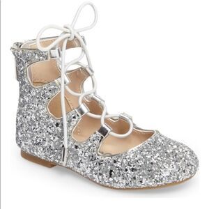 ‎Sam Edelman Silver Felicia Stella Lace-Up Flat